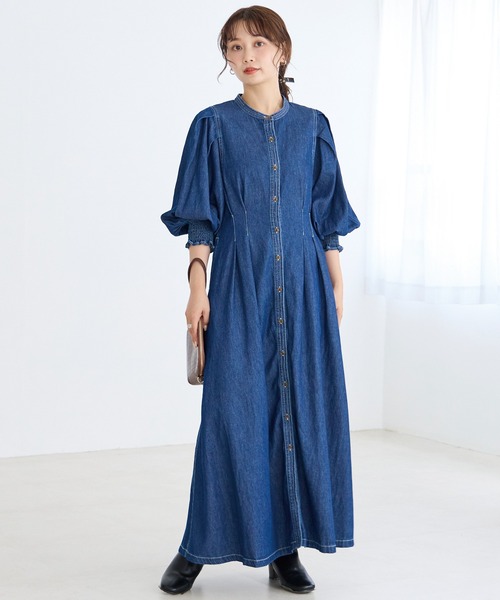 【未使用品】 LAVEANGE デニムウエストタックワンピース ワンピース ワンピース