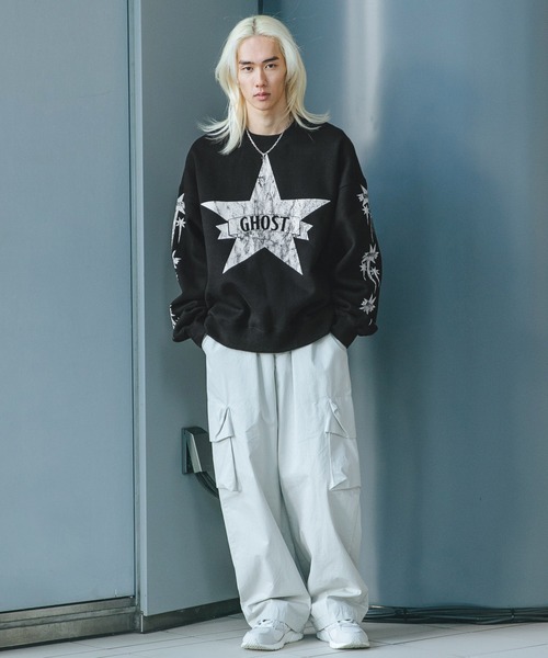 トレーナー スウェット 「UNISEX」niceghostclub／ゴーストスター プルオーバー（裏起毛）/ナイスゴースト/2984109 レディース セール】【UNISEX】niceghostclub／ゴーストスター プルオーバー