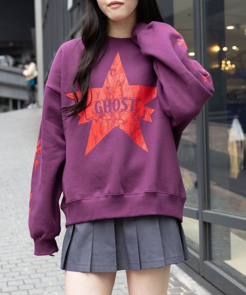 トレーナー スウェット 「UNISEX」niceghostclub／ゴーストスター プルオーバー（裏起毛）/ナイスゴースト/2984109 レディース NICE GHOST CLUB トレーナー スウェット 「UNISEX