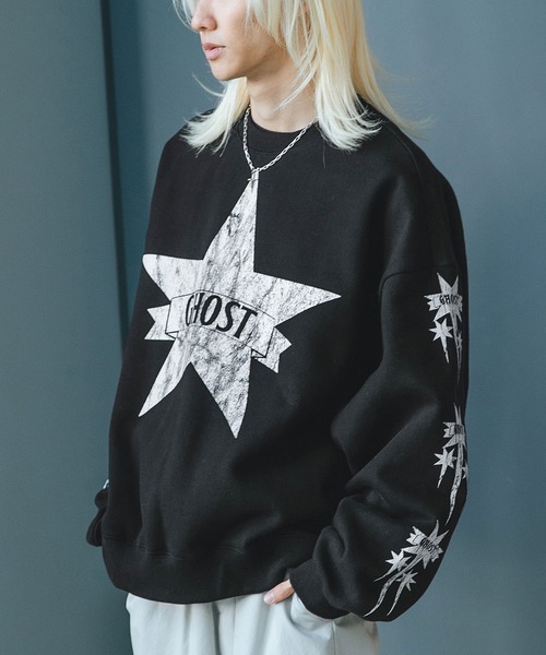 トレーナー スウェット 「UNISEX」niceghostclub／ゴーストスター プルオーバー（裏起毛）/ナイスゴースト/2984109 レディース NICE GHOST CLUB トレーナー スウェット 「UNISEX