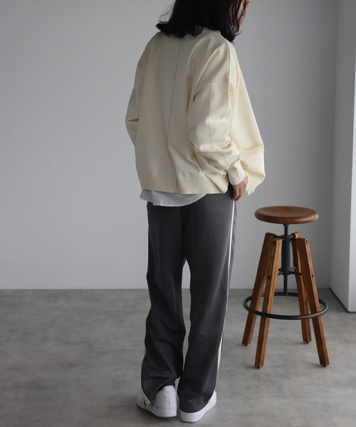 セーター ニット シンプルライン柄 Vネック ニット カーディガン「ユニセックス」 メンズ レディース | CREARE -LINO- | 22