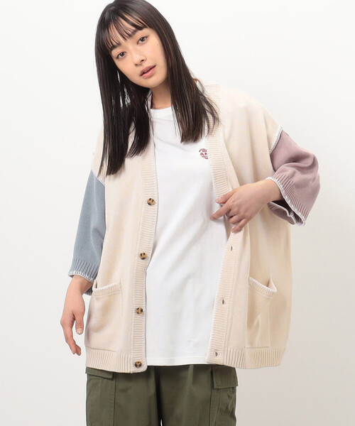 Purple&Yellow カーディガン ブランケットステッチ メンズ