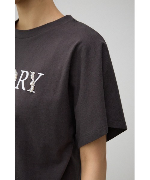 AZUL BY MOUSSY tシャツ ビジュー付きロゴTシャツ レディース