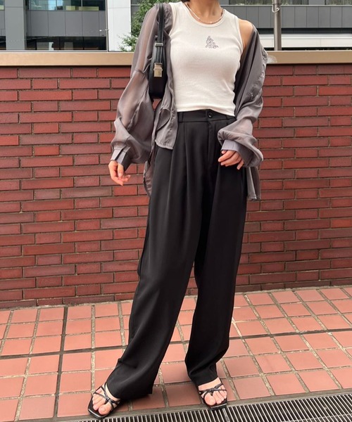 タンクトップ ノースリーブ ワンポイントロゴタンクトップ レディース