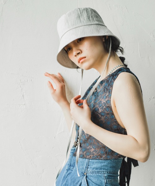 ORIENT MILLINERY 帽子 ハット LILA「リラ」100% LINEN BUCKET HAT