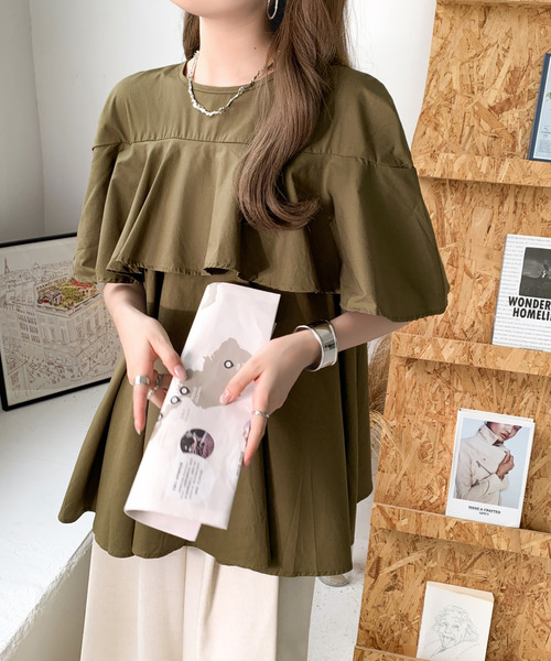 ブラウス シャツ ペプラムフリルＴシャツブラウス レディース ブラウス シャツ ラッフル ペプラム レディース : ZOZOTOWN