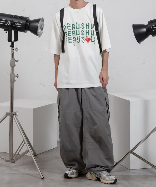 トップス Perushu Perushu tシャツ レトロアソートプリントTシャツ メンズ