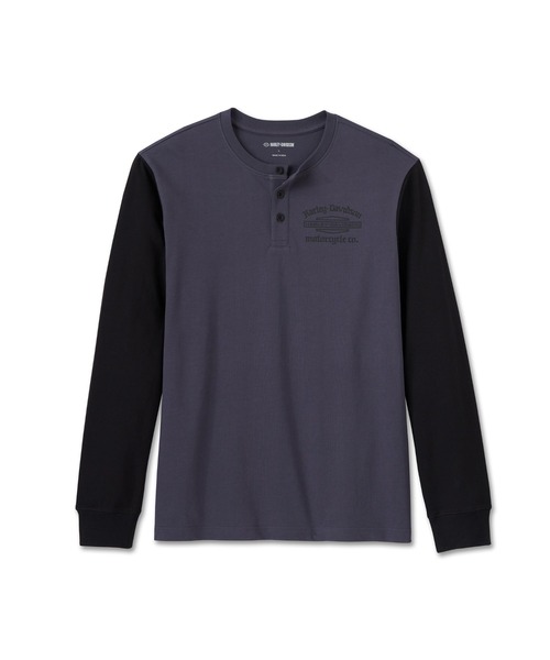 メンズブラック両面リプリント長袖Tシャツ By HARLEY-DAVIDSON Harley Davidson（ハーレー・ダビッドソン） tシャツ オールド