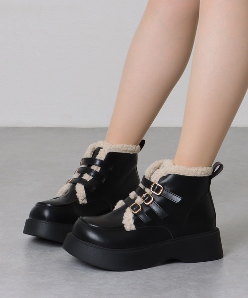 Lace Ladies（レースレディース） ブーツ トリプル ベルト 裏ボア