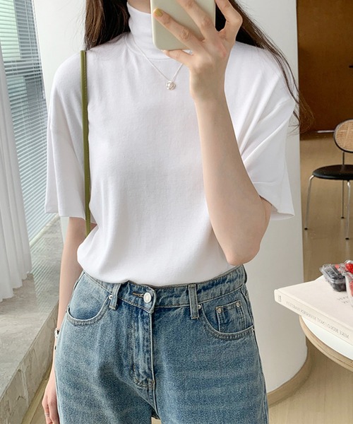 Dewlily ニット セーター ハイネック半袖ニット レディース : ZOZOTOWN