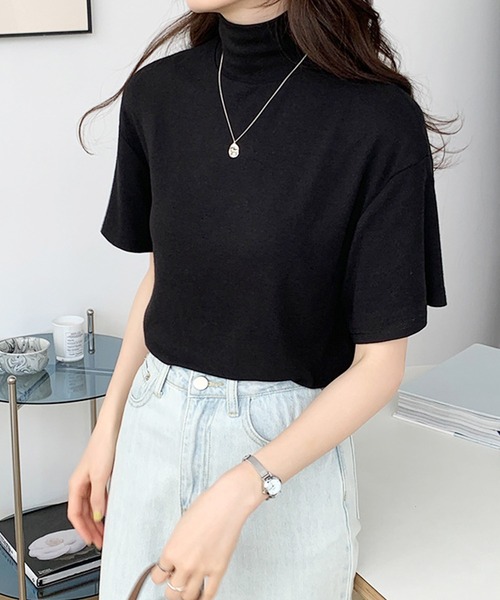 Dewlily ニット セーター ハイネック半袖ニット レディース : ZOZOTOWN