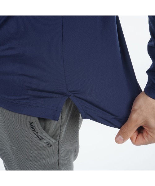 Admiral GOLF長袖ポロ LLネイビー ADMIRAL アドミラル 長袖ポロシャツ ボタンダウン 総柄 ネイビー