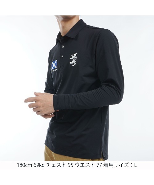Admiral GOLF長袖ポロ LLネイビー アドミラル ゴルフ ポロシャツ Admiral GOLF FLAG POLO LONG