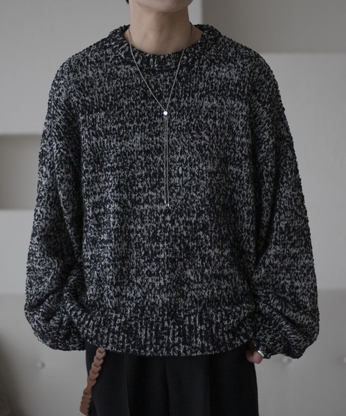 epnok セーター ニット ミックスヤーンルーズニット メンズ レディース