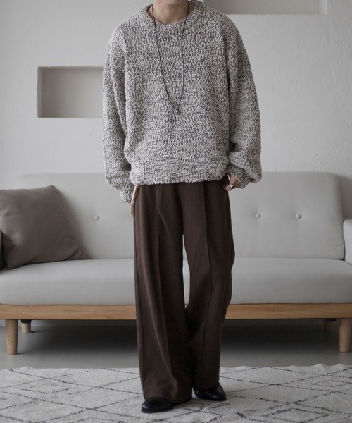 epnok セーター ニット ミックスヤーンルーズニット メンズ レディース