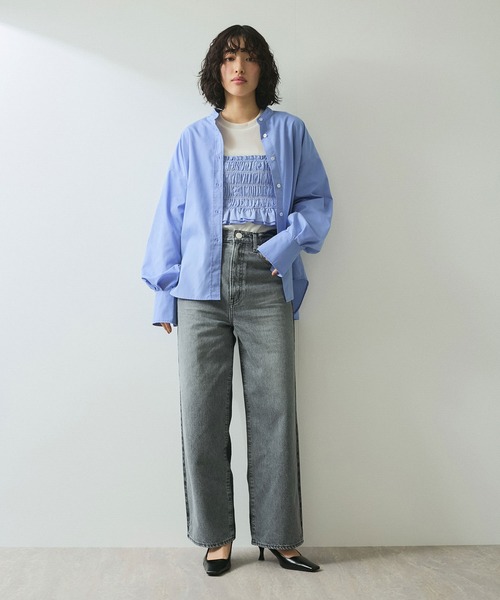 ブラウス シャツ 「WEB限定」シャーリングビスチェセットシャツ レディース ADAM ET ROPE' ブラウス シャツ 「WEB限定」シャーリング
