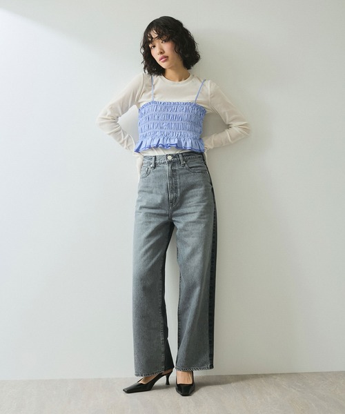 ADAM ET ROPE' ブラウス シャツ 「WEB限定」シャーリング