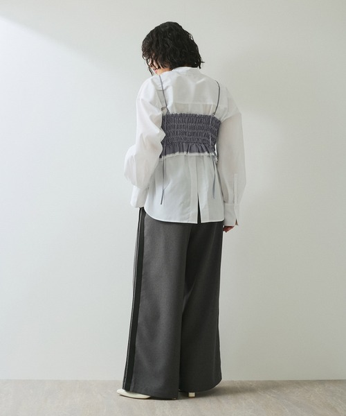 ブラウス シャツ 「WEB限定」シャーリングビスチェセットシャツ レディース ADAM ET ROPE' ブラウス シャツ 「WEB限定」シャーリング