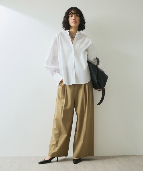 ADAM ET ROPE' ブラウス シャツ 「WEB限定」シャーリング