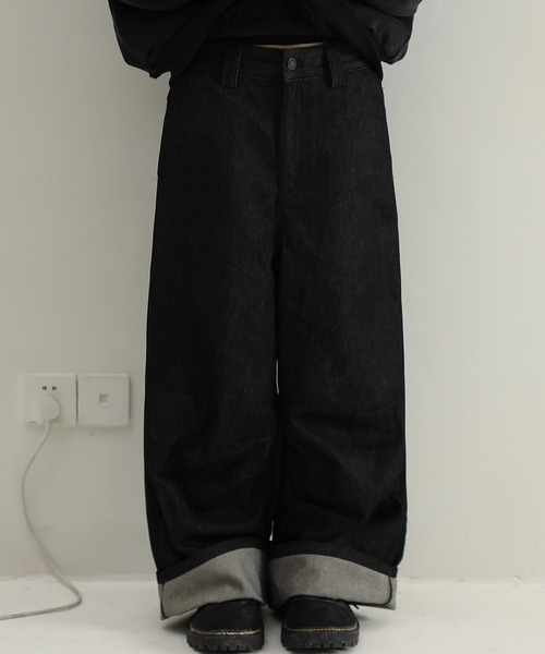 MASONPRINCE ワイドパンツ ジーンズ ワイドシルエット インディゴ