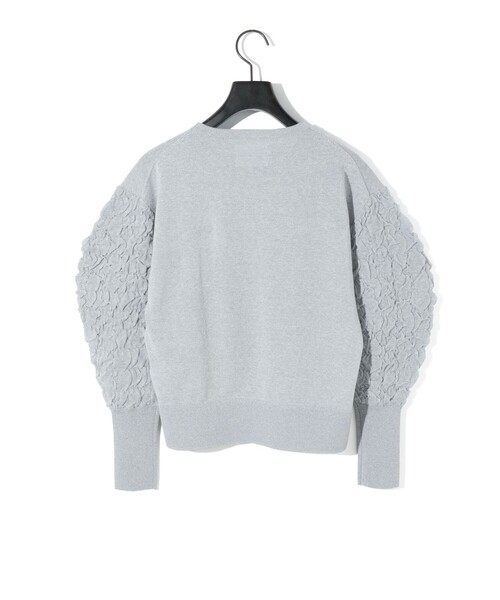 ニット セーター MIDIUMISOLID for Ladies パフスリーブジャカードプルオーバー レディース MIDIUMISOLID ニット セーター for Ladies パフスリーブジャ