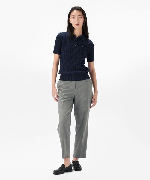 TOMMY JEANS ニット セーター ケーブルポロニット レディース