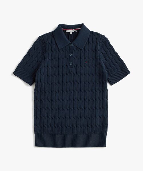 TOMMY JEANS ニット セーター ケーブルポロニット レディース