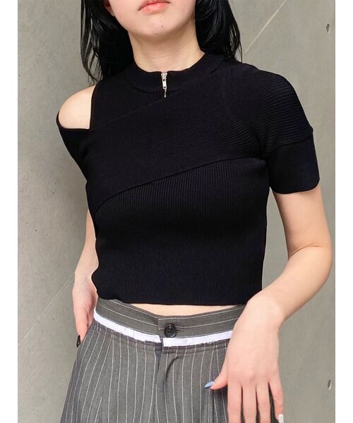 MURUA ニット MURUA（ムルーア） ニット セーター ZIPカシュクールハーフニット
