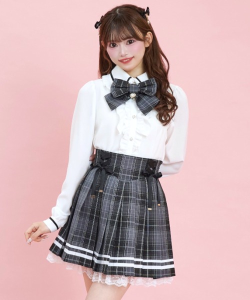 今だけの限定セール Secret サイドレースアッププリーツスカート スカート Honey スカート
