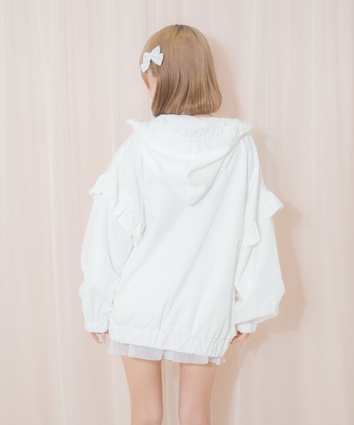 フリルリボンジップアップ Honey Cinnamon Honey Cinnamon パーカー フリルリボンジップアップ レディース