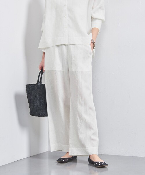 ユナイテッドアローズ　リネン混　イージーパンツ UNITED ARROWS パンツ リネン パッチポケット イージーパンツ