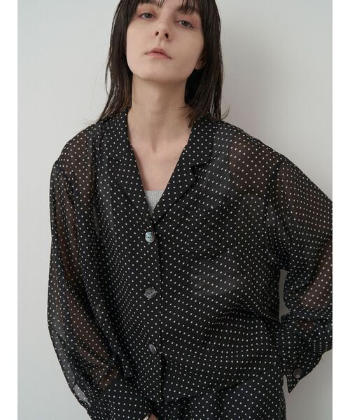 ブラウス シャツ ドットシアーシャツ「セットアップ対応」 レディース