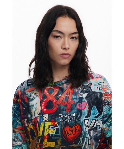 Desigual アートプリント スウェットシャツ M Desigual（デシグアル） トレーナー スウェット グラフィティアート