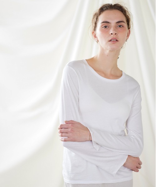 tシャツ organic cotton jersey long sleeve tee レディース