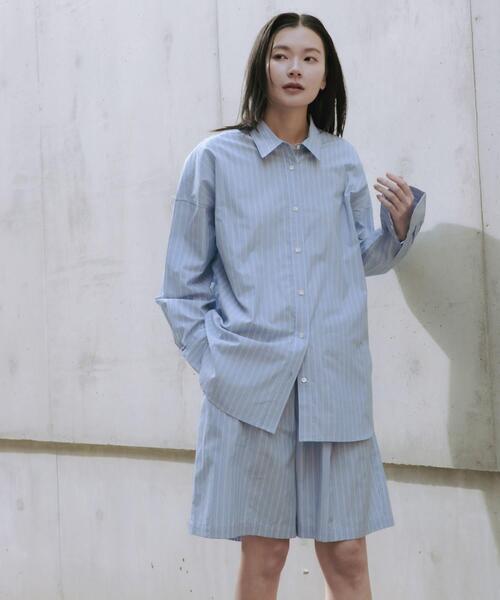 URBAN RESEARCH パンツ new basic インドスビンコットンストライプ  