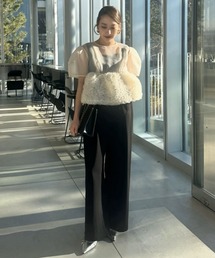 ANDRESD パンツドレス スウェルぺプラムセットアップパンツドレス