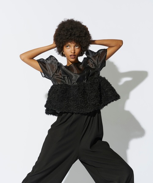 ANDRESD パンツドレス swell peplum set up pants dress/スウェルぺ 