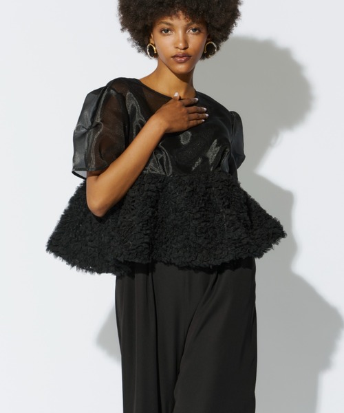 ANDRESD パンツドレス swell peplum set up pants dress