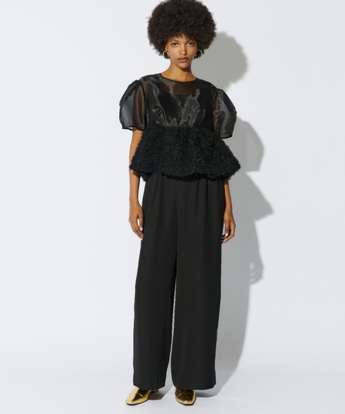 ANDRESD パンツドレス swell peplum set up pants dress