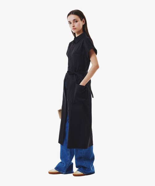 キモノスリーブシャツドレス LACOSTE シャツワンピース キモノスリーブシャツドレス