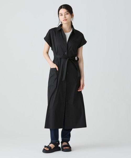 キモノスリーブシャツドレス LACOSTE シャツワンピース キモノスリーブシャツドレス