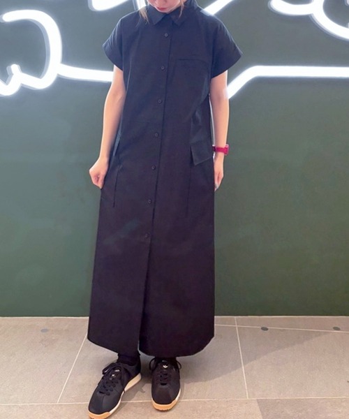 【LACOSTE】スリーブシャツワンピース キモノスリーブシャツドレス ／ シャツワンピース | LACOSTE