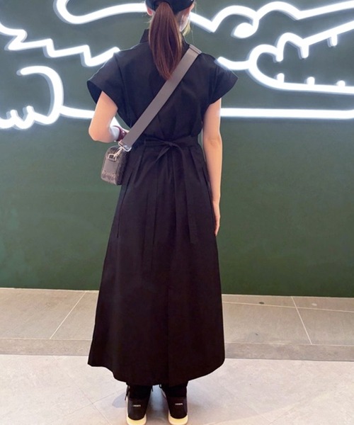 LACOSTE シャツワンピース キモノスリーブシャツドレス
