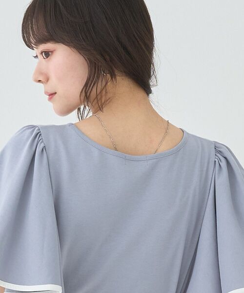 earth music&ecology tシャツ パイピングフレアスリーブ