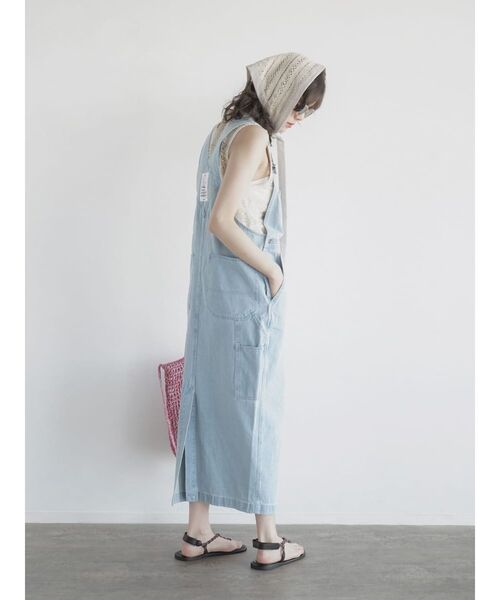 epa ジャンパースカート　jumper skirt u neck tuck denim jumper skirt /Uネック タック デニム ロング