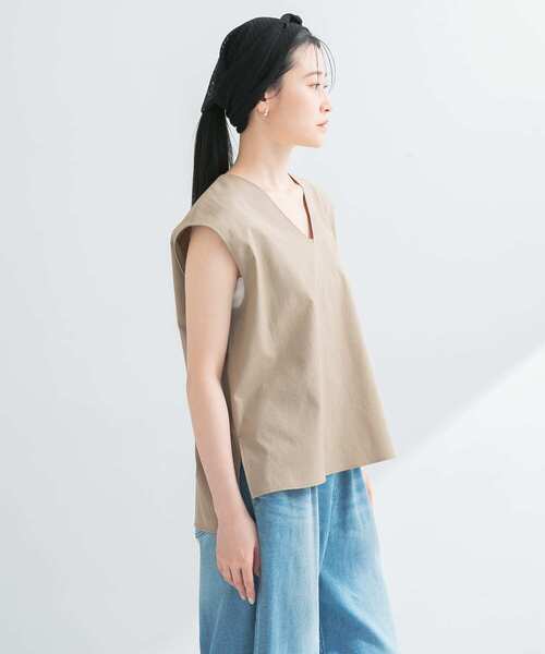 Ｖネックリネン混ジャケット36 URBAN RESEARCH DOORS｜ツィードVネックロングジャケット