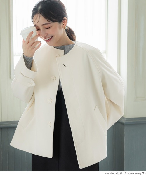 「coca（coca）」 ノーカラージャケット L アイボリー レディース_画像9