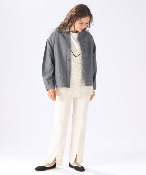 niko ベージュ38 IENA BOXYノーカラーコート 38