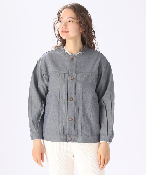 niko and…（ニコアンド） ノーカラージャケット FREE ベージュ