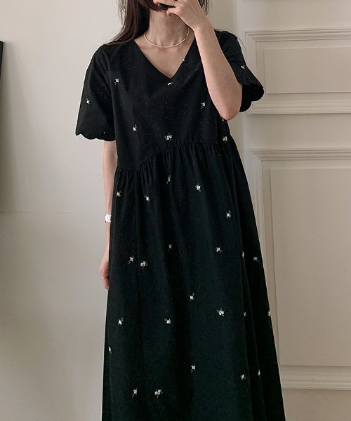 Apolina 刺繍付きノースリーブワンピース 5-7y Aelina ワンピース 刺繍Vネックワンピース : ZOZOTOWN Yahoo!店